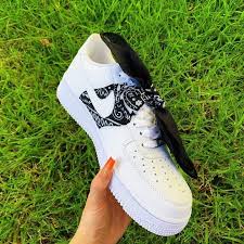 Black Bandana Air Force 1 Black Bandana Af1 Nike Air Shoes Cute Sneakers Nike Shoes Air Force