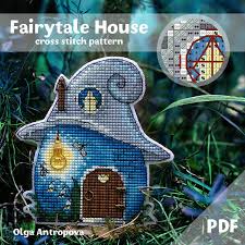 House Cross Stitch Pattern Pdf Instant Download Fairy Tale Etsy Cross Stitch House Cross Stitch Owl Cross Stitch