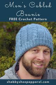 Cabled Crochet Beanie For Men Free Crochet Pattern For Men This Hat Looks Great And Wi Crochet Mens Hat Pattern Mens Crochet Beanie Crochet Hats Free Pattern