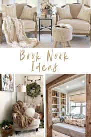 Cozy Book Nook Ideas For Your Farmhouse In 2020 Living Room Nook Cozy Reading Corners Book Nook Chair
