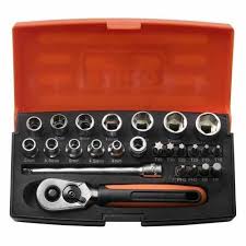 Bahco 25 Piece Socket Set 1 4in Orange Black And Silver Bahco Socket Set Hand Tools For Sale