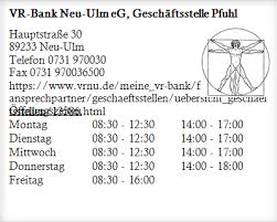 Die radsportabteilung im tsv feiert gerade seinen einjährigen geburtstag. Vr Bank Neu Ulm Eg Geschaftsstelle Pfuhl Versicherung Offnungszeiten