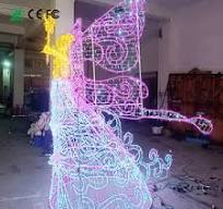 Outdoor Christmas Angels with Trumpets - LED Lighted Decor