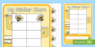 bee themed sticker reward charts signs and labels bees