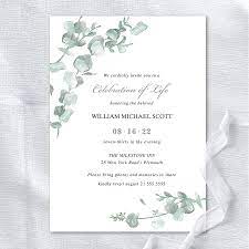How to write a funeral invitation letter yen com gh. Memorial Service Invitation Templates Eucalyptus Fig Laurel