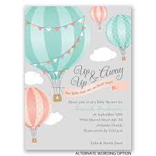 Up Up Away Petite Baby Shower Invitation Invitations Hot Air Balloon Baby Shower Invitations Hot Air Balloon Baby Shower Hot Air Balloon Baby Shower Theme