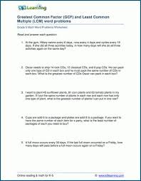Lcm Word Problems 6th Grade In 2020 Word Problem Worksheets Word Problems Common Multiples