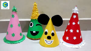 How To Make Birthday Cap With Paper I Santa Claus Hat I Birthday Caps Making Birthday Cap
