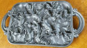 Vtg John Wright Cast Iron Williams Sonoma Animal Shortbread Cookie Bake Pan Mold Baking Pans Shortbread Cookies Cast Iron