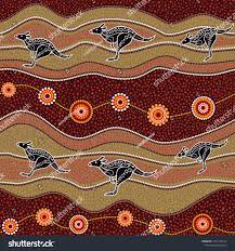 Australian Aboriginal Art Seamless Vector Pattern With Multicolored Typical Kangaroo Dotted Circles Rings And Crooke Aboriginal Art Vector Pattern Aboriginal