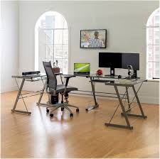It can accommodate your the best l shaped desks. Walker Edison Modern L Shaped Tempered Glass Computer Desk Clear Silver D51l29 Best Buy