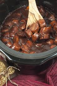 Crock Pot Grape Jelly Bbq Cocktail Sausage Wishes And Dishes Recipe Summer Appetizer Recipes Gourmet Appetizers Recipes Gourmet Appetizers