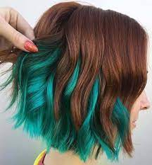 Amazing Hair Color Combinations For Short Haircuts Styles Absurd Styles Hair Styles Green Hair Colors Short Hair Color