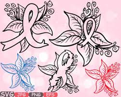 Download Breast Cancer Flower Svg Props Clipart Awareness Autism Ribbon Survivor 543s