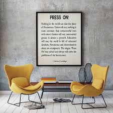 Press On By Calvin Coolidge Perseverance Quote Inspiring Quote Etsy