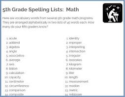 Helpful 5th Grade Spelling Lists
