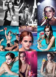 a photo of crazy drunk emma watson partying hard in 