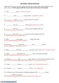 Auxiliary workers provide additional hel. Practice With Auxiliary Verbs Worksheet