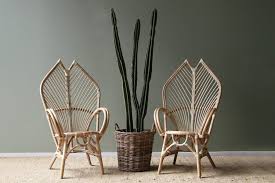 Moroccan Armchair Naturally Cane Rattan And Wicker Furniture Chair Printed Chair Wicker Furniture