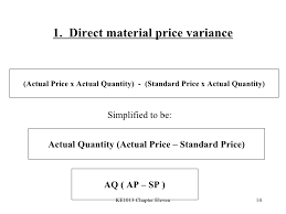 Dmpv = direct material price variance pq = actual quantity of materials purchased ap = actual price paid for materials sp = standard price, or the estimated price of materials required for the operations Akaun Chapter 11