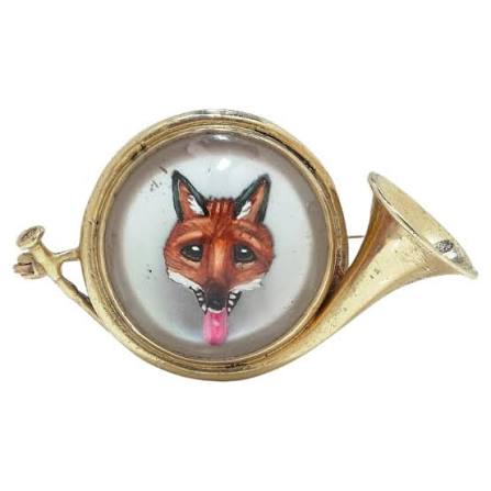 Fox Hunting Brooch Running Fox Pewter Pin Brooch British Hand Crafted Dog Fox Wolf Hunting UK