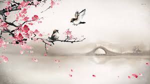 The sun illuminates the blades of grass. Cherry Blossom Tree Art Wallpaper Novocom Top