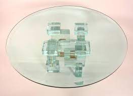 Whitewash branch coffee table, rect. Glass Block Coffee Table At 1stdibs