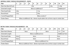 Pathfinder Vest Size Chart Materials List Twig Tale