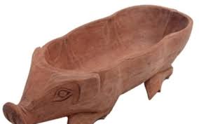 Check spelling or type a new query. Lot Art Carved Wooden Pig Bowl