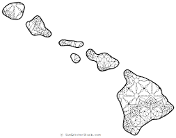 Free Printable Hawaii Coloring Page With Pattern To Color For Preschool Kids And Adults Map Outline Pattern Coloring Pages