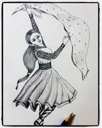 Pencil drawing pictures are the in thing in the world of digital art at the moment and scenarios state that the trend is here to stay a while.the easiest way to begin a pencil drawing is to completely trust your photoshop software. Dancing Girl Pencil Sketch Cheenth Pencil Sketch Girl Dancing Easy Drawings