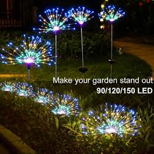 Transform your yard into a winter wonderland with icicle lights and reindeer statues. 150 90 Led Solar Firework Lights Waterproof Outdoor Path Lawn Garden Decor Lamp Walmart Canada