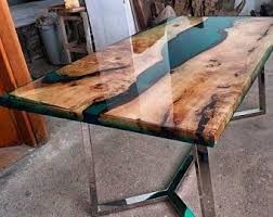 Epoxy Dining Room Tables Etsy Epoxy Wood Table Wood Table Design Resin Furniture