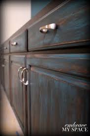 Distressed Black And Teal Finish Distressed Furniture Diy Diy Cabinets Furniture Diy