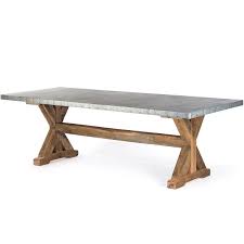 Zinc Top Barn Wood Beam Table French Farmhouse Frenchfarmhouse Diningtables Dining Table Handmade Dining Table Zinc Dining Tables