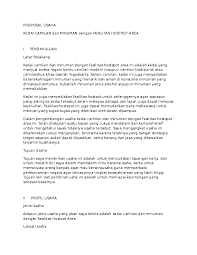 Documents similar to proposal kegiatan usaha minuman herbal wedang uwuh. Contoh Proposal Usaha Minuman Herbal Tulisan