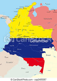 Ecuador.los ecuatorianos fueron los que. Abstract Color Map Of Colombia Country Colored By National Flag Canstock