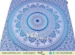 Use as a bed sheet, wall tapestry or a large throw. Blue Ombre Mandala Tapestry Bohemian Bedding Vedindia Com