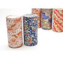 Tea Canister: Japanese Washi Paper Blue