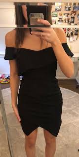Emme S Is Selling Her Xtraordinary Black Off The Shoulder Dress On Curtsy The Buy Sell App For Cute Clothes