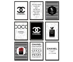See more ideas about printable image, chanel art, fashion sketches. Inspired By Chanel Poster Set Of 9 Prints Perfume Black Print Black Logo Print Quote Poster Fas Fashion Wall Art Fashion Wall Art Printables Chanel Poster