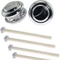 SQXBK 2 botones de inodoro de 48 mm, botón de descarga de inodoro con  diámetro de rosca, color plateado para válvula de agua