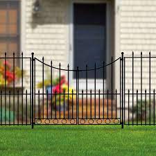 No Dig Grand Empire 3 Ft H X 4 Ft W Powder Coated Steel Walk Thru Gate Lowes Com Metal Fence Gates Metal Fence Aluminum Fence