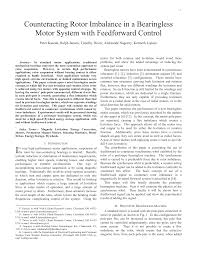 Counteracting Rotor Imbalance in a Bearingless Motor System with  Feedforward Control
