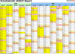 Laden sie unseren kalender 2021 mit den feiertagen für bayern in den formaten pdf oder png. Schulkalender 2020 2021 Bayern Fur Excel