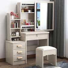 Find modern bedroom vanity table. Sancy Modern Vanity Dressing Table Bedroom Makeup Table Storage Cabinet Integrated Dressing Table With Padded Chair Shopee Malaysia
