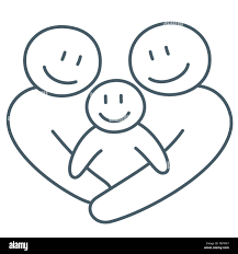 Familia Feliz El Arte Lineal Dibujo Abstracto Como Concepto De Amor Y Conexion De La Madre El Padre Y El Hijo Imagen Vector De Stock Alamy