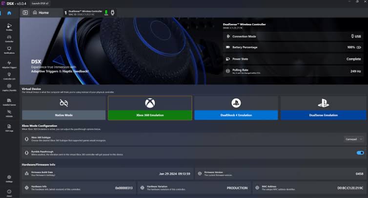 Emulation Mode Options, AI generated