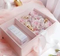 Luxury Acrylic Top Flower Box With Ribbon| Clear Lid Box| Two drawer box |  Flower Box| Candy Box| Tassel Box | Holiday Box | Valentines Box | ...