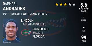Raphael Andrades 2012 Wide Receiver Florida